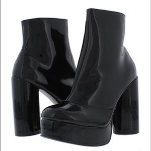 Steve Madden patent ankle boots
